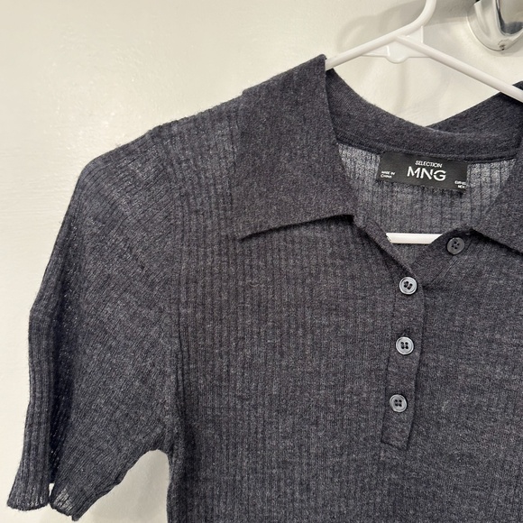 Mango SELECTION WOOL Button Up Polo Size XS - Picture 6 of 7
